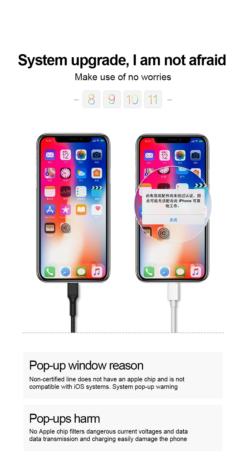 8-контактный USB кабель для быстрой зарядки для Iphone кабель передачи данных для Iphone XS Mas XS XR X 8 7 Plus Двусторонняя линия передачи данных для Iphone