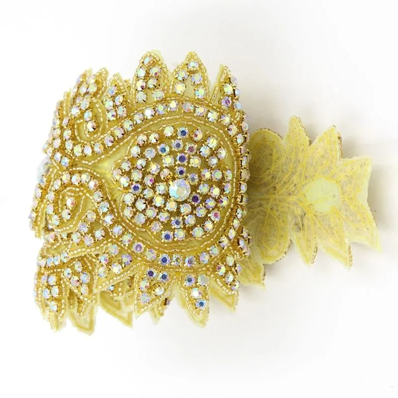 1 ярд 10 см подсолнухи Кристалл Стразы аппликация для свадебного платья Пояс