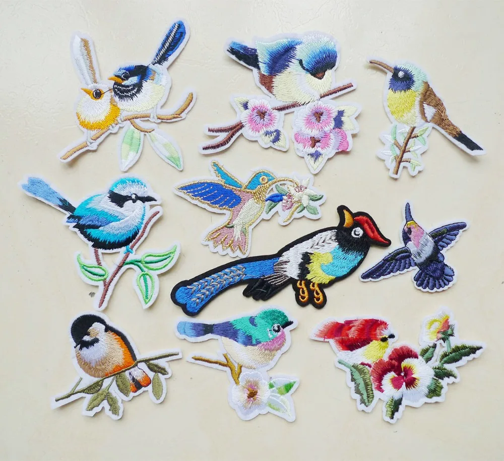 1 шт. милые птицы животные вышитые утюжки на нашивках швейные аппликации для