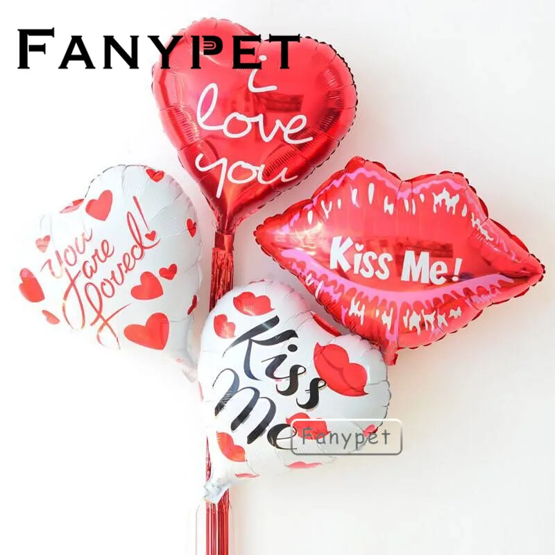Воздушные шары I LOVE YOU kiss me lips helium love украшения на день рождения и свадьбу