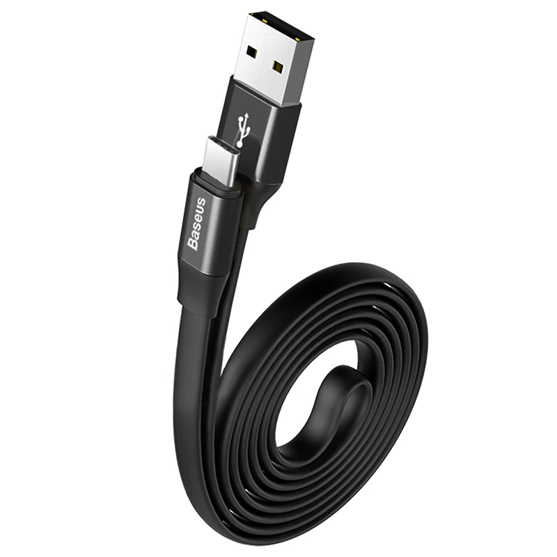 Baseus Быстрая зарядка USB Type C кабель для одного Plus6 плоский зарядный Samsung короткий