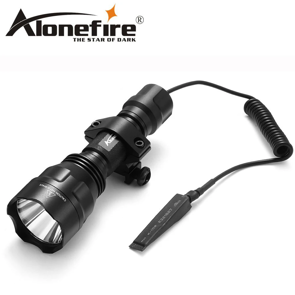 

AloneFire CREE XML-T6 L2 U3 LED C8 Tactical Flashlight Torch hunting 20mm Mount Airsoft Rifle Scope Shotguns light 18650 battery
