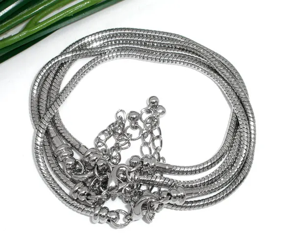 DoreenBeads 4 шт серебряный цвет Омаров застежка змея цепи браслеты подходят