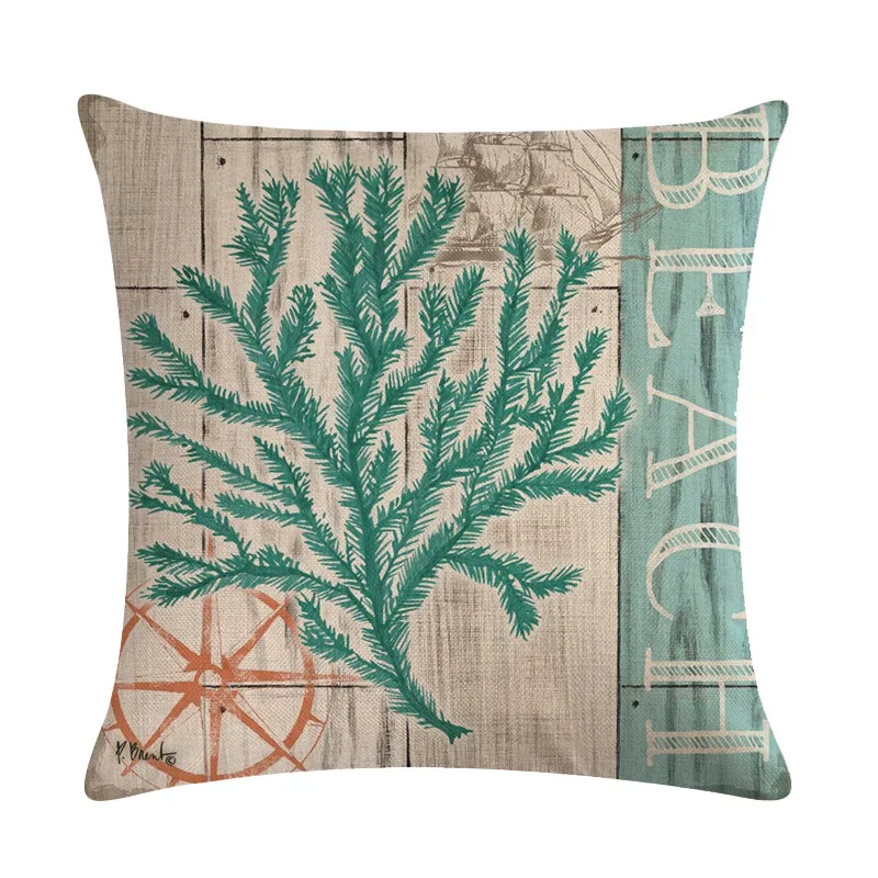 Морские наволочки для подушек морская наволочка Пляжная подушки 45x45 см | Дом и сад