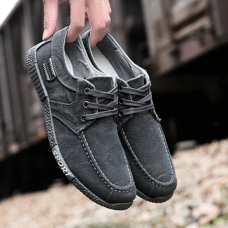 Vogue Pop Men Canvas Denim Shoes Casual Plimsolls Outdoor Footwear Lace Up Tenis Sneakers Fashion Male | Обувь