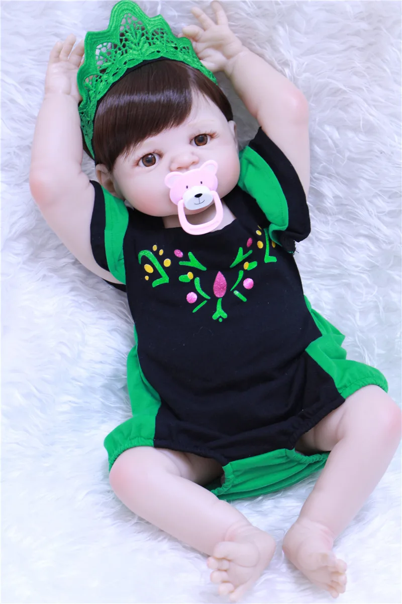 Полностью силиконовые куклы Новорожденные 22 дюйма мягкие для новорожденных