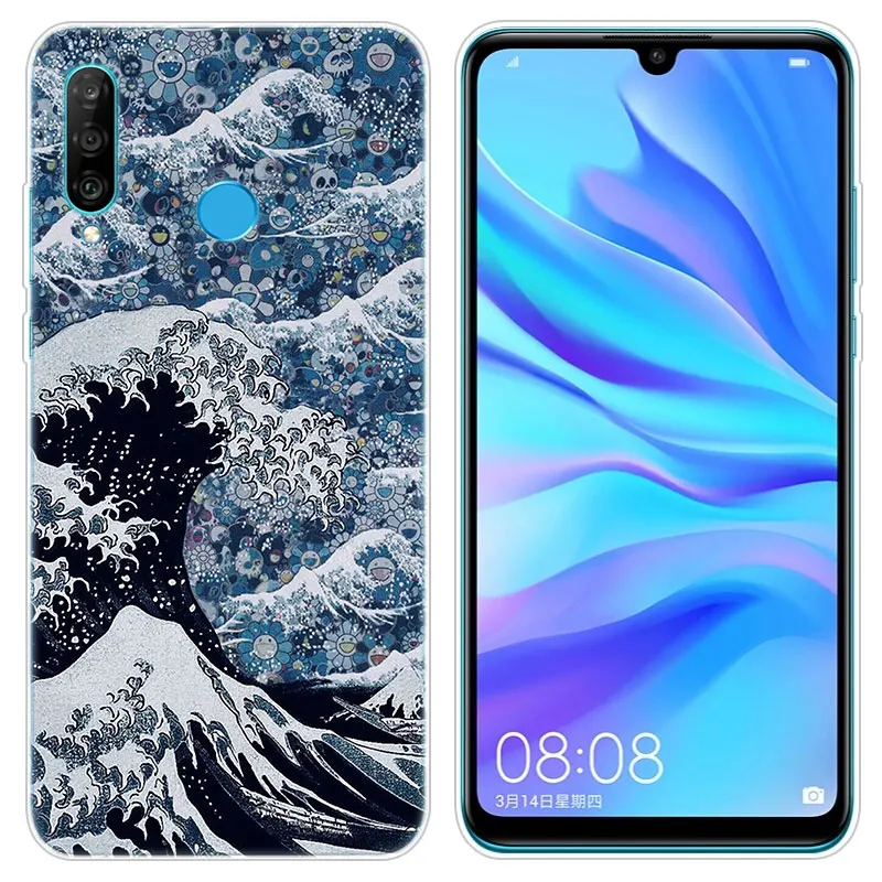 Чехол Kanagawa силиконовый для Huawei P30 20 Pro 10 P9 P8 Lite 2017 P Smart Z Plus 2019 NOVA 5i 5 Pro|Бамперы| |