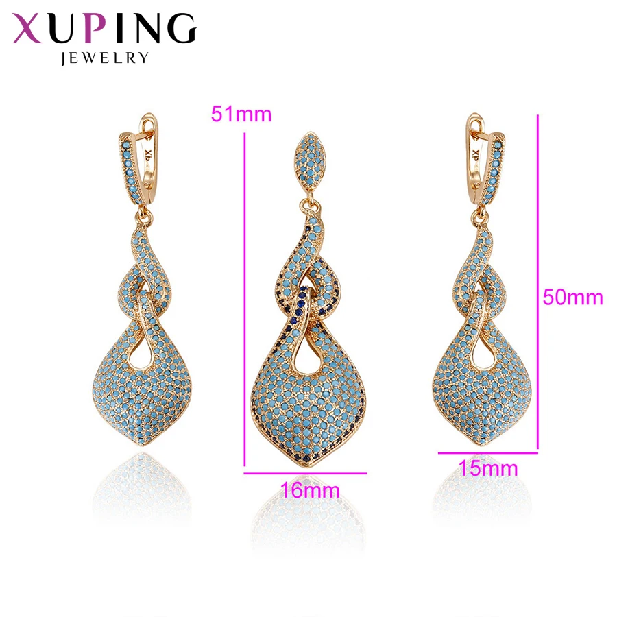 Xuping модные элегантные комплект из 2 предметов для девочки, комплект с синтетический кубический цирконий ювелирные изделия для Для женщин подарок на Хэллоуин S61.2-64217