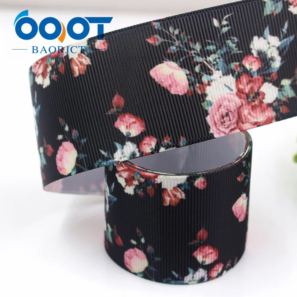 

OOOT BAORJCT I-181110-239,38mm 10yards Butterfly flower Ribbons Thermal transfer Printed grosgrain,Gift wrapping DIY materials