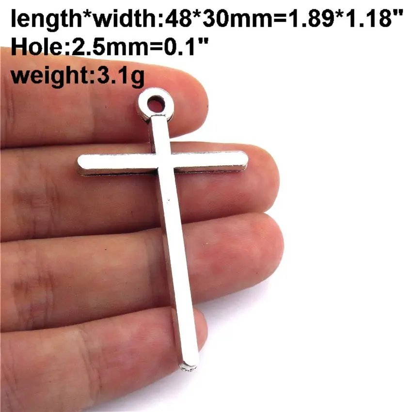 No58-4pcs 21714 простые подвески в виде креста и крыльев Иисуса, винтажные подвески из серебра/золота, ручная работа, сделай сам, ожерелье No49-71 - Окраска металла: No58-4pcs