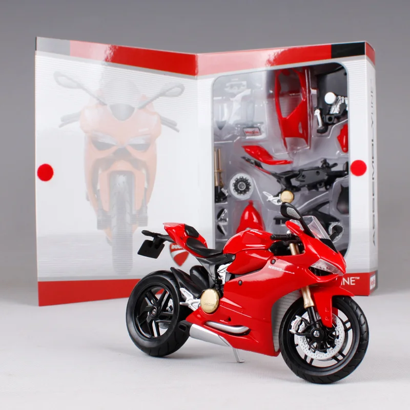 Комплект моделей мотоциклов и велосипедов Maisto 1:12 Ducati 1199 PANIGALE DIY Бесплатная