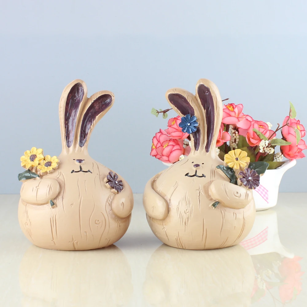 2 шт. статуэтка кролика из смолы для украшения дома|ornaments|ornament statueornamental decoration |