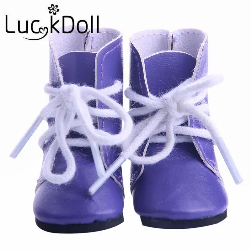 LUCKDOLL/однотонные сапоги с ремешками, подходят для 14,5 Дюймов, американская кукла, Велли, аксессуары, игрушки для девочек, поколение, подарок - Цвет: N1313