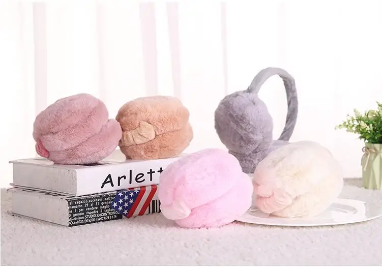 

Rex Rabbit Fur Winter Women Warm rabbit Fur Earmuffs Girl's Earlap Ladie's Plush Ear Muff