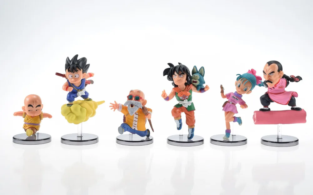 6 шт./компл. Dragon Ball ПВХ фигурку Гоку bulma Yamcha Krillin Коллекция Модель Игрушечные