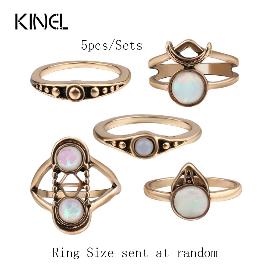 Лидер продаж 2017 модные кольца миди в старинном золотом цвете 5 шт./компл. 7 цветов