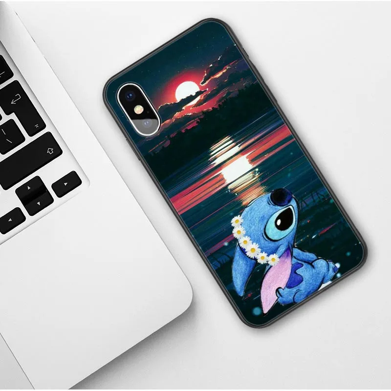 Cute cartoon Stitch Soft Phone Case For iPhones 11 Pro Max Tinkerbell Cover For iPhones X 6 6S 7 8 Plus XS MAX XR Coque