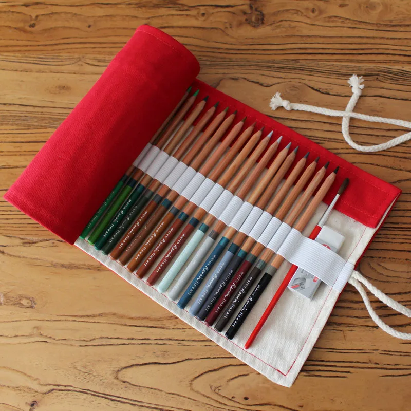 

Пенал тканевый в Корейском стиле для девочек и мальчиков, большой чехол для ручек с 36/48/72 дырками, большой набор канцелярских принадлежносте...