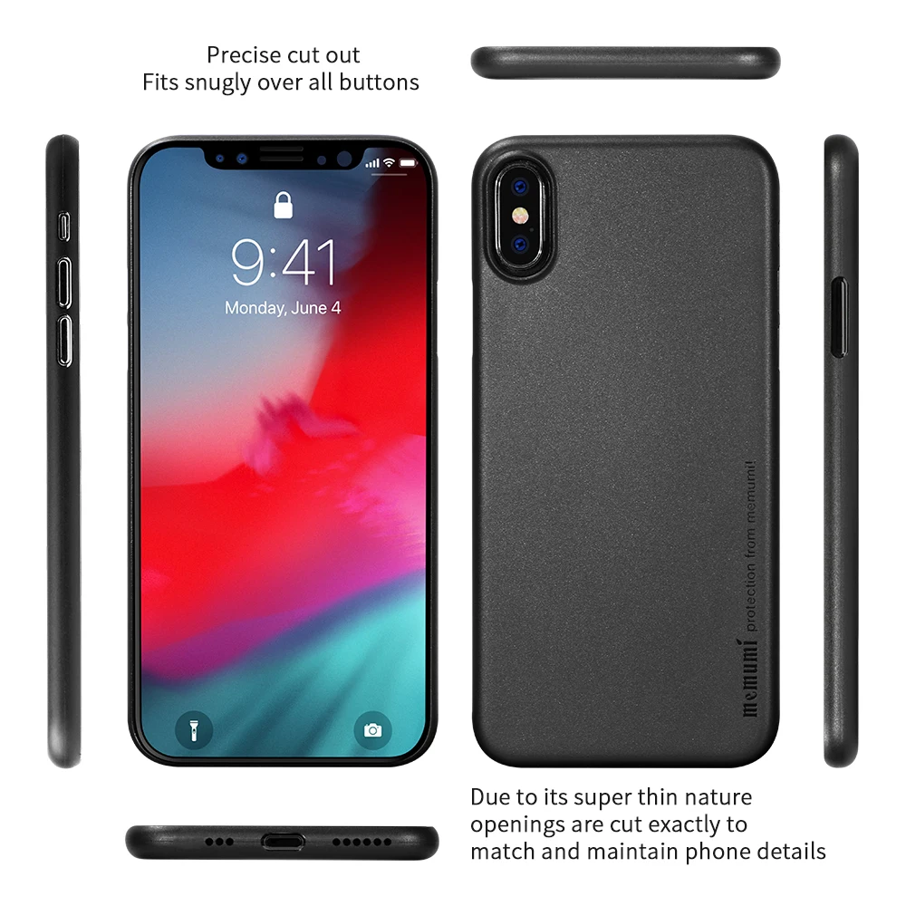 Тонкий чехол memumi для iPhone XS 5 8 дюйма 2018 Ультратонкий матовый полипропиленовый 0 3 мм