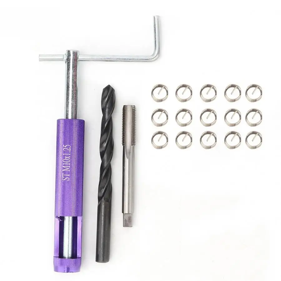 Набор инструментов для ремонта втулки из нержавеющей стали 18 шт. M10/12|Наборы гаек