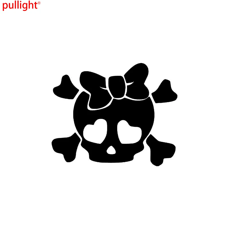 

Girly Skull and Crossbones Bow Vinyl Decal Sticker - Car Window Wall Decor