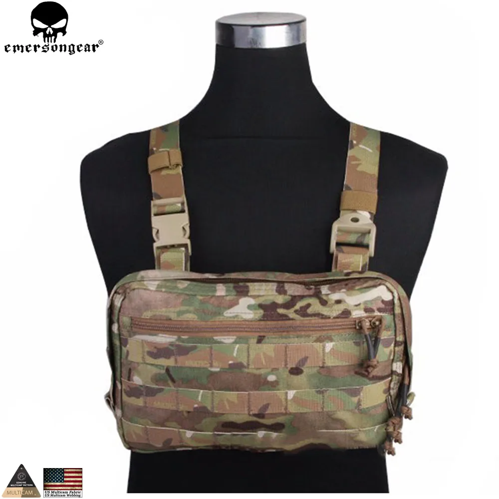 EMERSONGEAR EDC Bag Chest Recon Bag Tool Pouch Combat Tactical Vest Pouch Bag Multicam Black EM9285