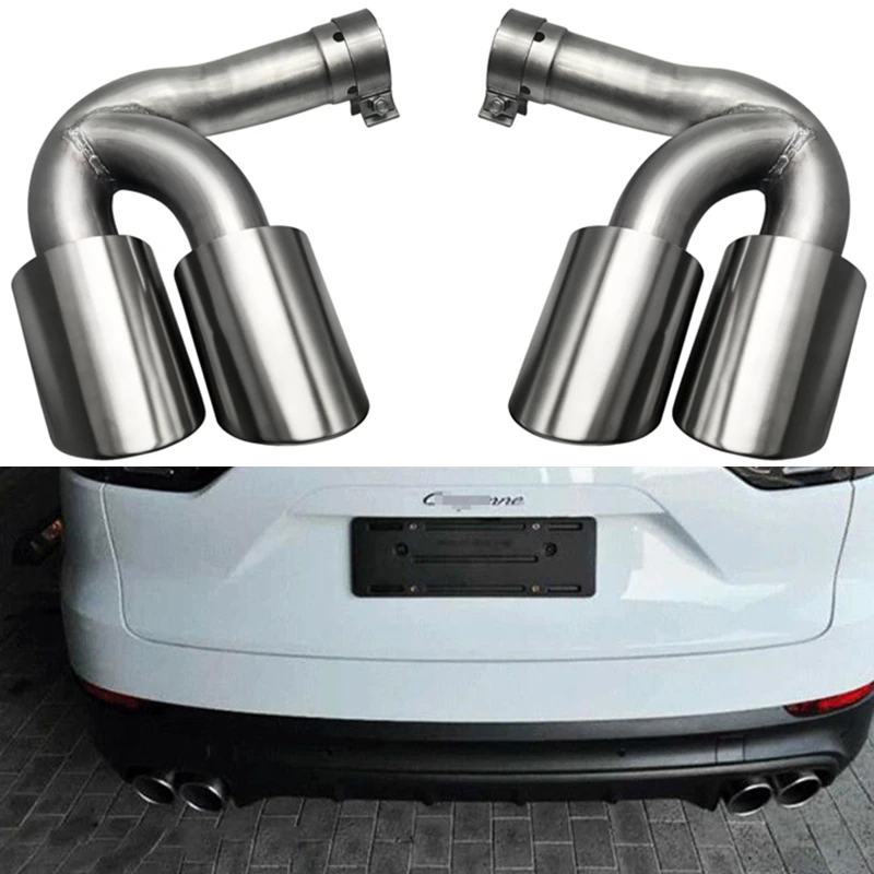 RASTP-2PCS выхлопные наконечники из нержавеющей стали глушитель задние для Porsche Cayenne