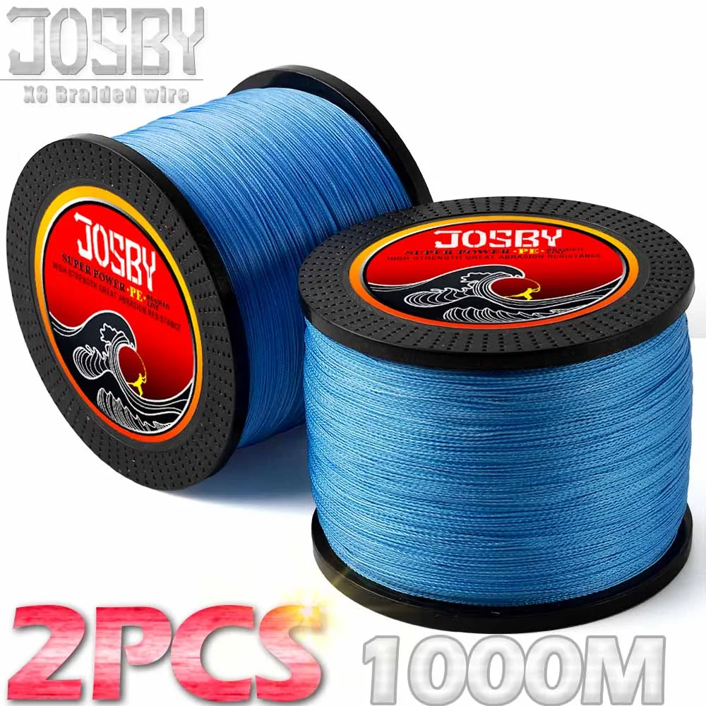 JOSBY 2 шт. 1000 м 4 Strand 8 нитей разноцветный ПЭ плетеный провода Multifilament суперпрочный