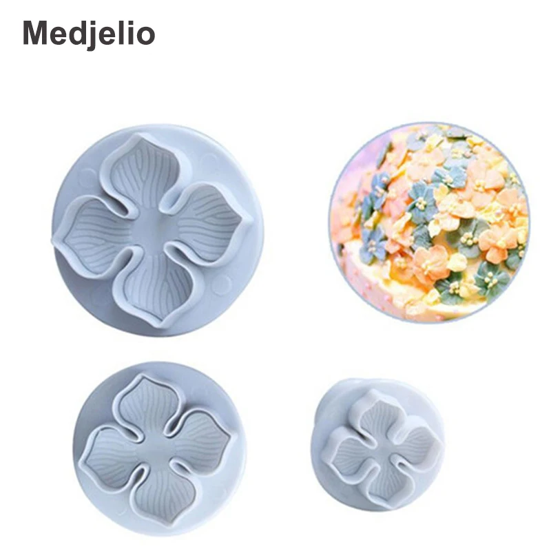 Medjelio 3 шт./компл. Гортензия поршень формочки для печенья посуда выпечки помадка
