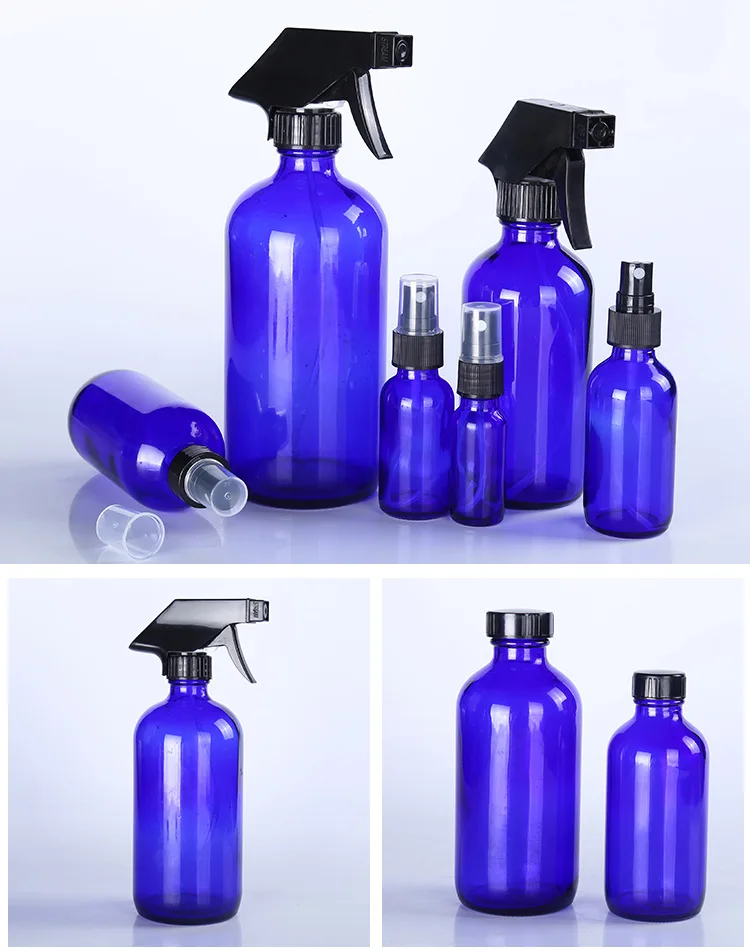 10PCS/Lot Amber Glass Essential Oil Spray Bottles Mist Sprayer Container Travel Refillable Bottle Transparent Brown 15-500ml