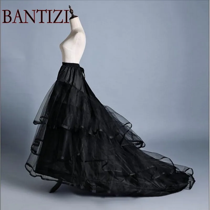 Black Petticoat Two Hoops Long Bridal Petticoats for Wedding Dress 2018 jupon anagua enaguas novia Accessories | Свадьбы и торжества