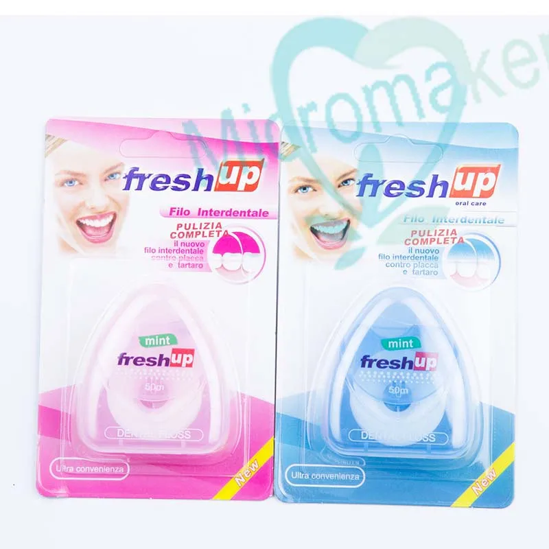 Зубная нить с микро-воском 50 м вкусом перечной мяты для гигиены полости рта |