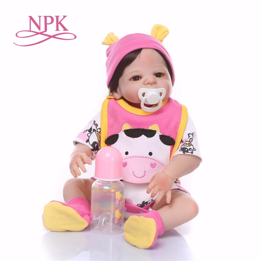 Кукла NPK 19 дюймов 48 см Маленькая корова bebes кукла для новорожденных полностью