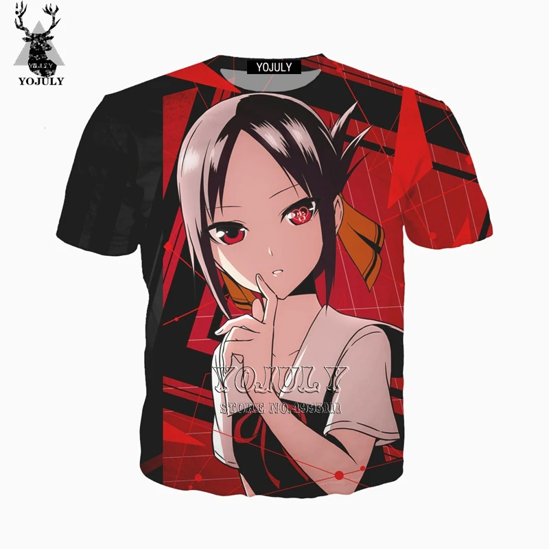YOJULY/хит продаж 3D принт аниме Kaguya sama Love Is War милая Повседневная Футболка Harajuku с