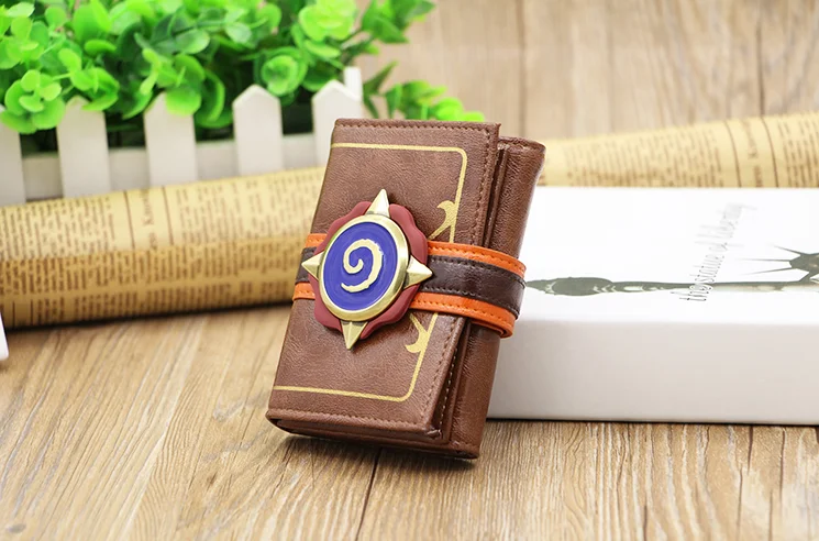 Кошелек Hearthstone с 3D логотипом кошелек тремя складками из натуральной кожи подарок