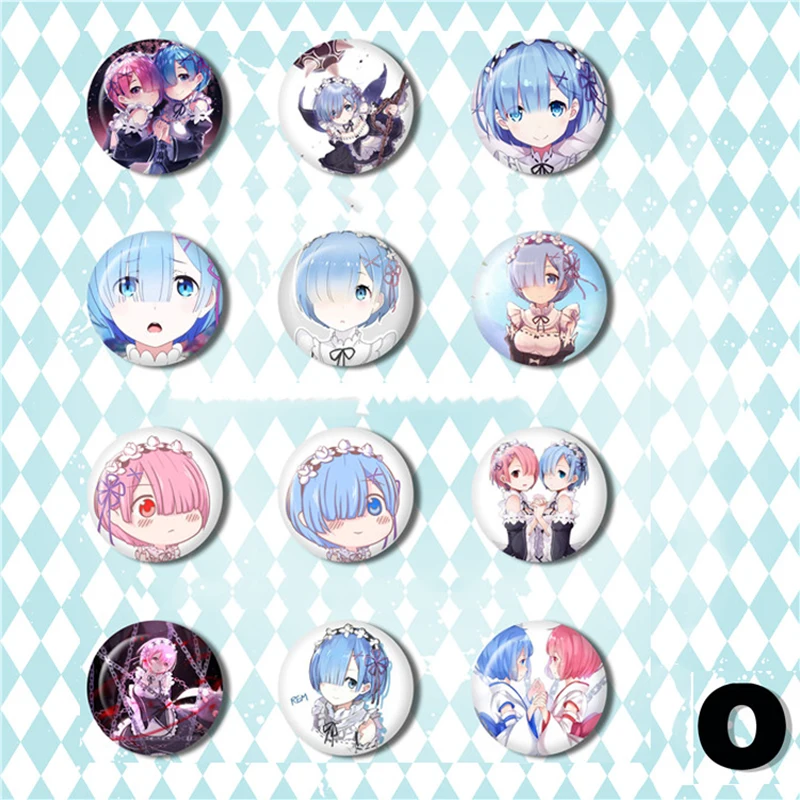 ZXFJXR 58 мм анимация Re Life в другом мире от Zero Emilia Rem Ram Sister круглый значок брошь аниме