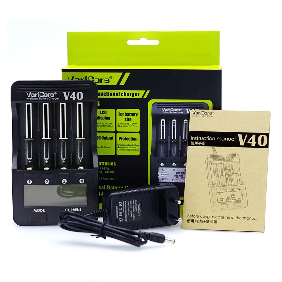 Зарядное устройство VariCore V40 V20i V10 U4 с ЖК-дисплеем для NiMH батарей типа AA/AAA 3 7 в 18650 26650