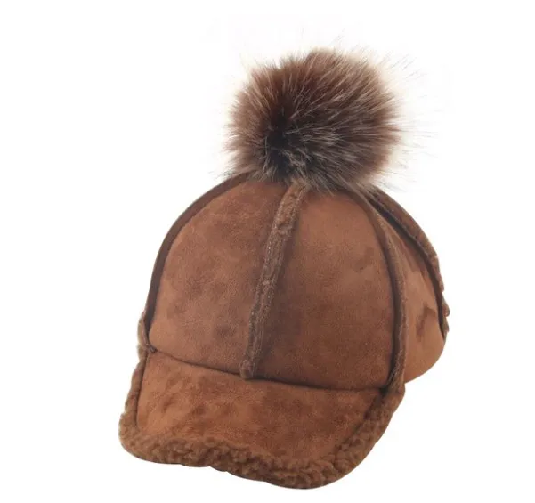 New Winter Baby Hat with Pompom Wool Autumn Girl Adjustable Fur Ball Boy Cap Kids Accessories for 2-6 Years 1PC | Детская одежда и