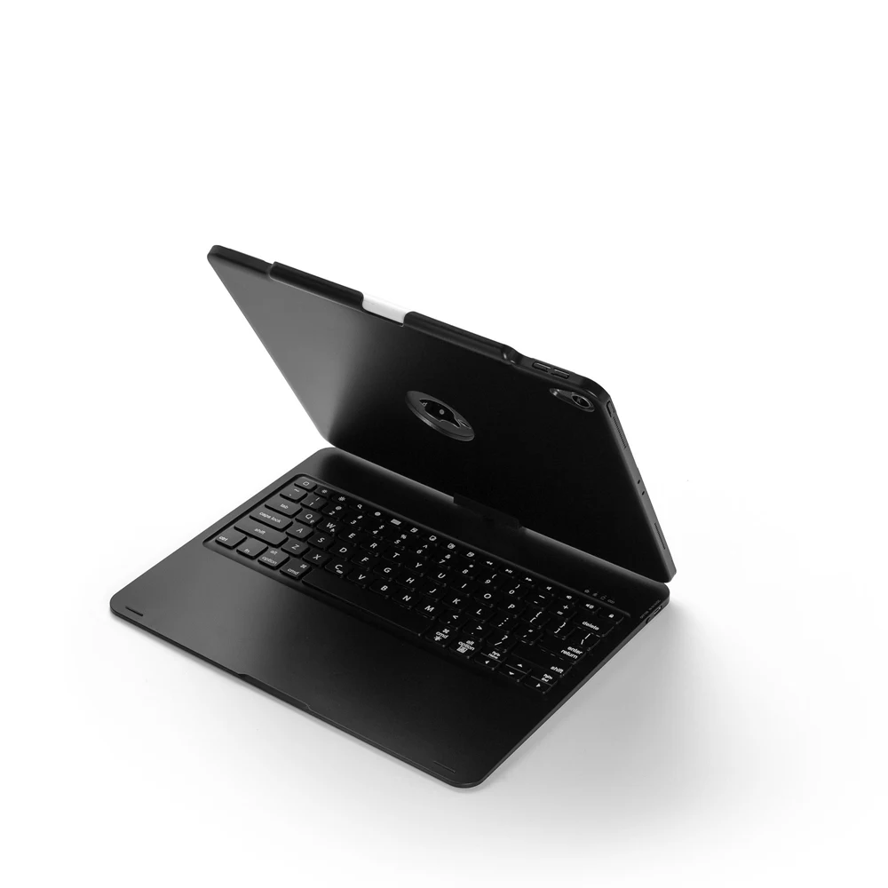 Для iPad Pro 12,9 3-го поворотного 360 градусов светодиодный беспроводной Bluetooth чехол с клавиатурой на русском/испанском/иврите