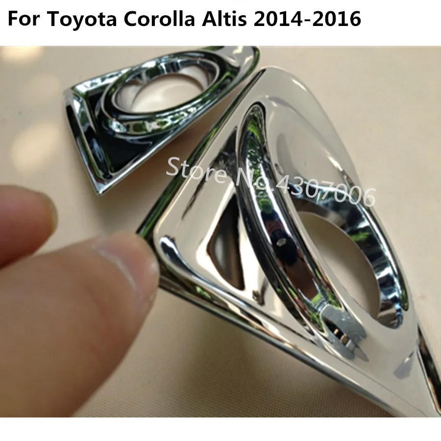 

car styling body front fog light lamp frame stick styling ABS Chrome cover trim 2pcs For toyota Corolla Altis 2014 2015 2016