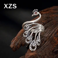 100 genuine s990 sterling silver chinese style hand made gem rings women luxury valentines day gift jewelry jzcn 18023