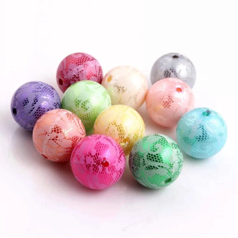 Белая кружевная бусина Kwoi Vita оптовая продажа 20 мм 12 акриловая имитация жемчуга с