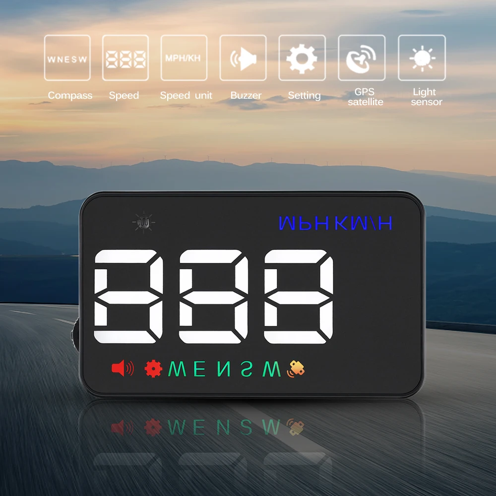 Onever gps HD Head Up дисплей автомобиля проекционный Спидометр лобовое стекло компас-одометр более скорость сигнализации навигации