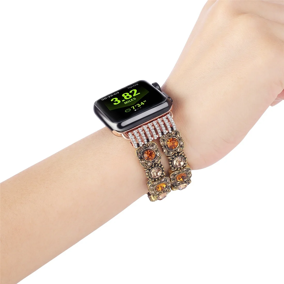 Ремешок для смарт-часов с желтым кристаллом браслет ремешок часов Apple Watch серии 1/2