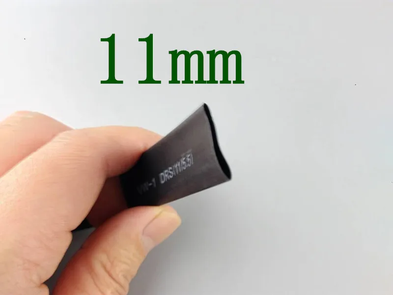 1 м/лот 2:1 черный 11 мм Диаметр термоусадочные |