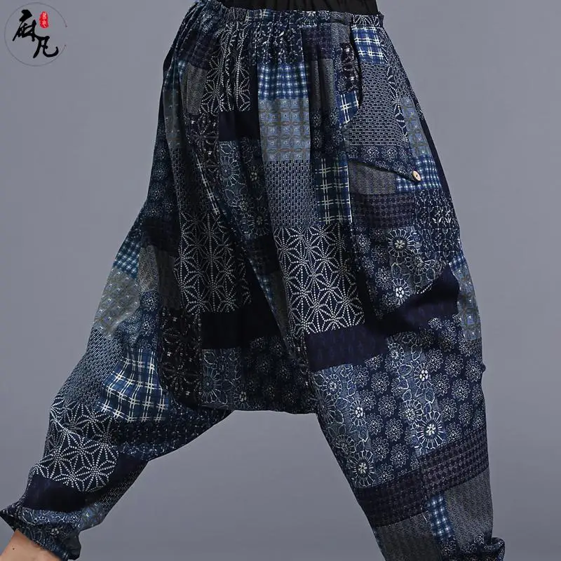 2017 ярд Для мужчин хлопок лен Брюки для девочек модные летние большие промежности