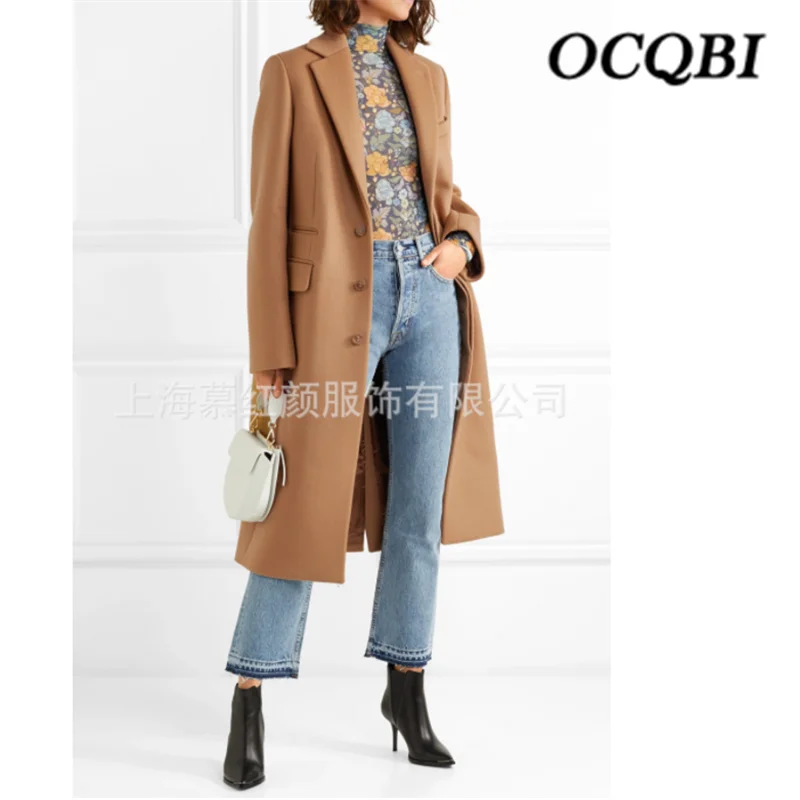 Зимнее модное кашемировое женское длинное пальто элегантное винтажное