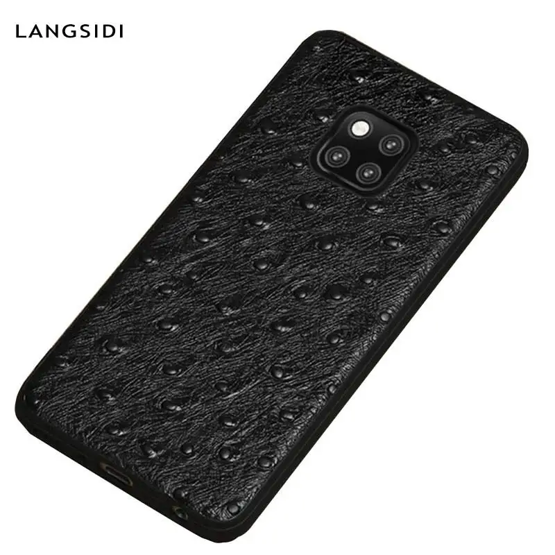 

Genuine Leather ostrich skin phone case for Huawei P20 P30 Lite P40 Pro mate 20 pro Cover For Honor 10 Lite 20i 20 pro V20 8x 9X