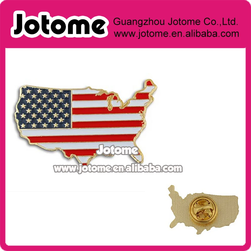 melhor 100 Estados Unidos Mapa Esboço Pçs/lote Esmalte Broche De Ouro Tom De Metal Bandeira Americana Patriótica Lapela Pin