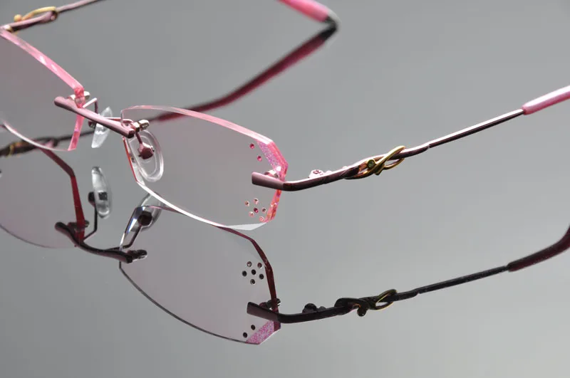 Новинка 2016 брендовые элегантные женские очки без оправы с бриллиантовой оправой